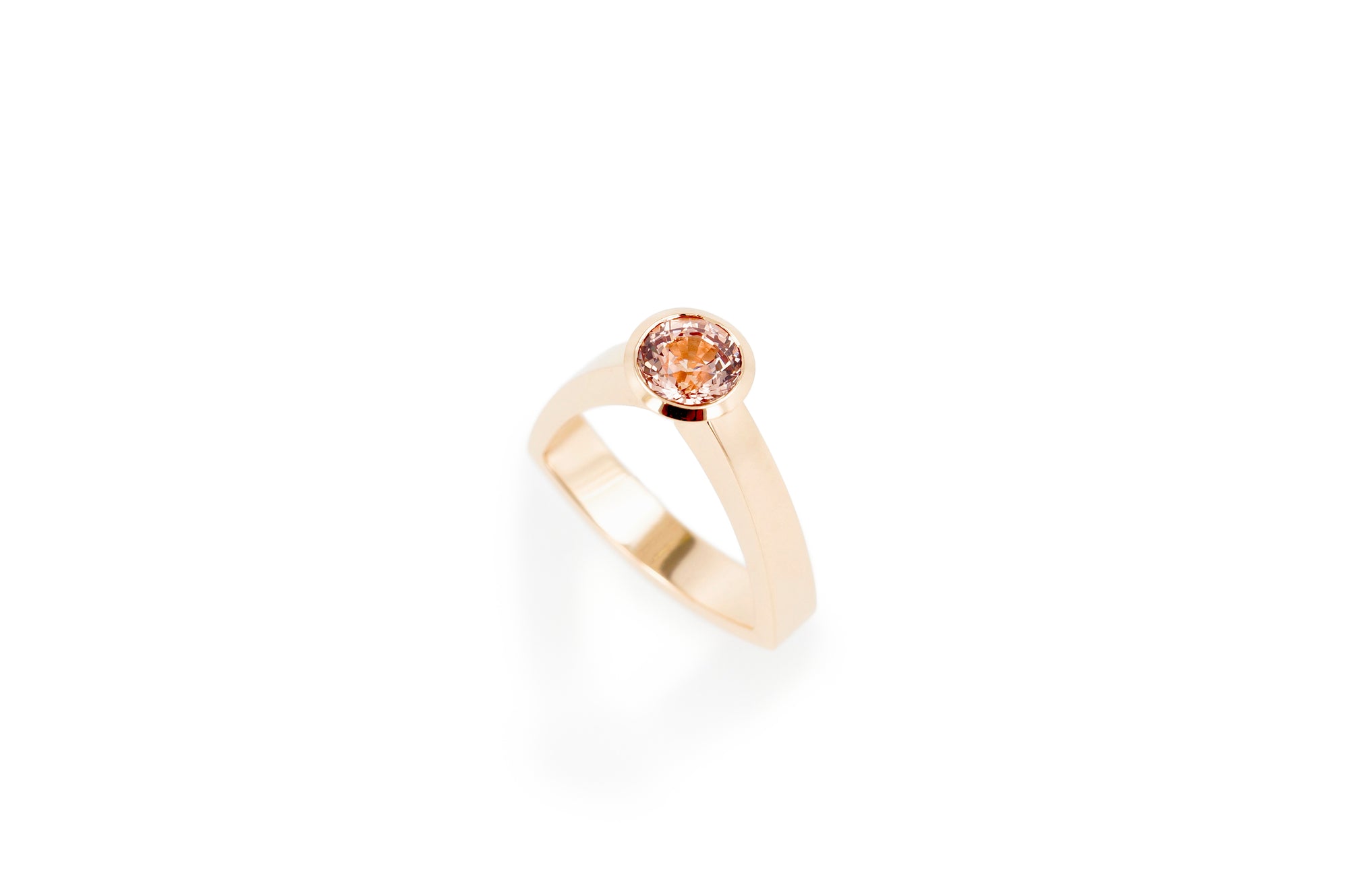 Peach Gold & Malaya Garnet Ring