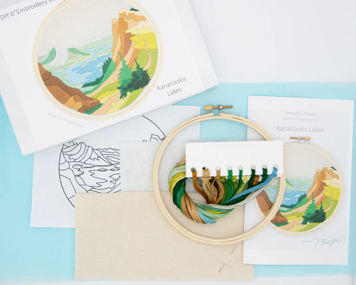 Kananaskis Lakes DIY Embroidery Kit