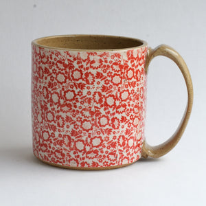 Rustic Red Floral Mug