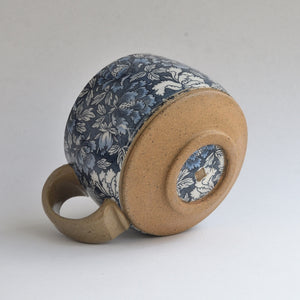 Rustic Round Mug - Blue Peony