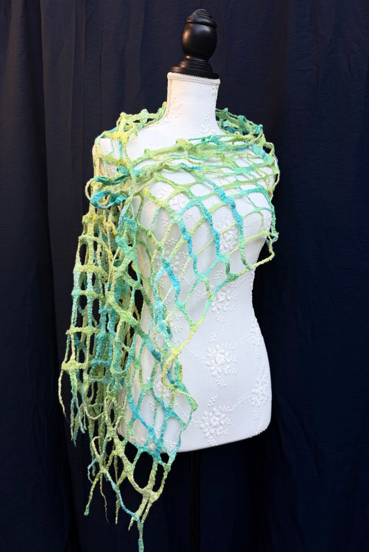 Scarf - Felted Merino Wool Web