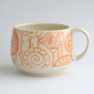 Orange Flower Round Mug