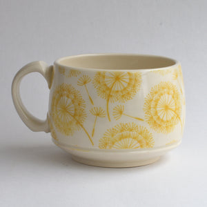 Yellow Dandelion Puff Round Mug