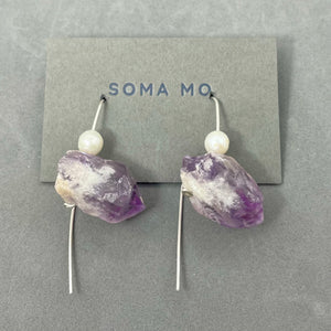 Amethyst & Pearl Earrings