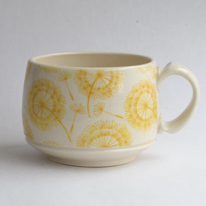 Yellow Dandelion Puff Round Mug