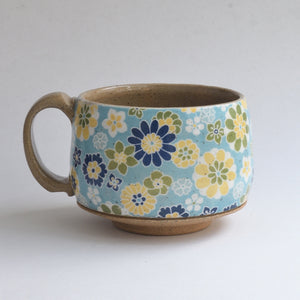 Rustic Round Mug - Flower Power