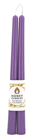 Pair of Beeswax 12" Taper Candles - Spring Crocus