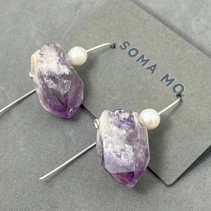 Amethyst & Pearl Earrings