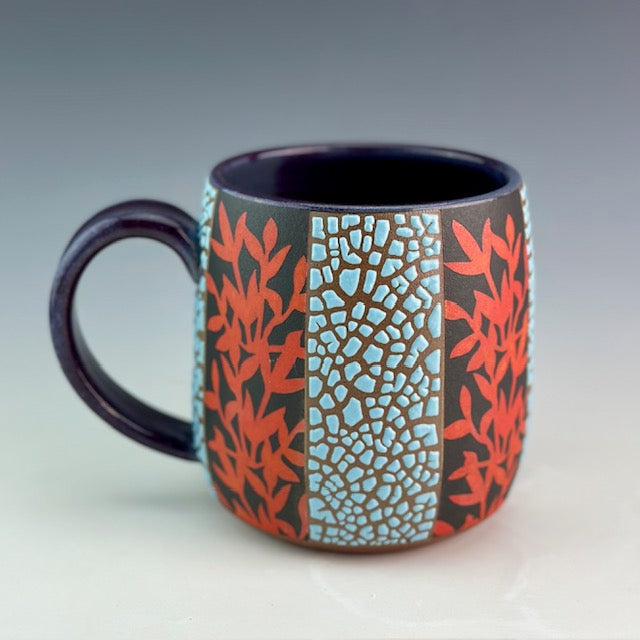 Red Mug with Leaves