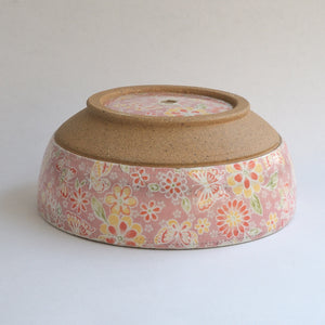 Rustic Comfort Food Bowl - Pink Florals and Butterflies