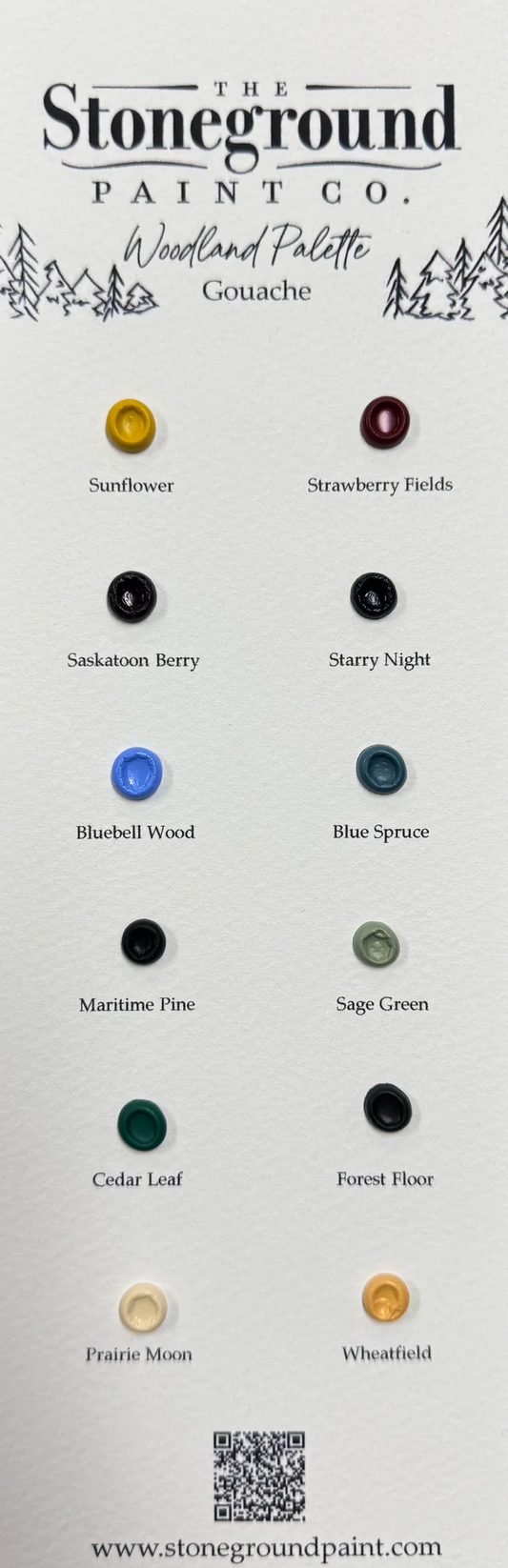 Woodland Gouache - 12 Dot Card w/Brush