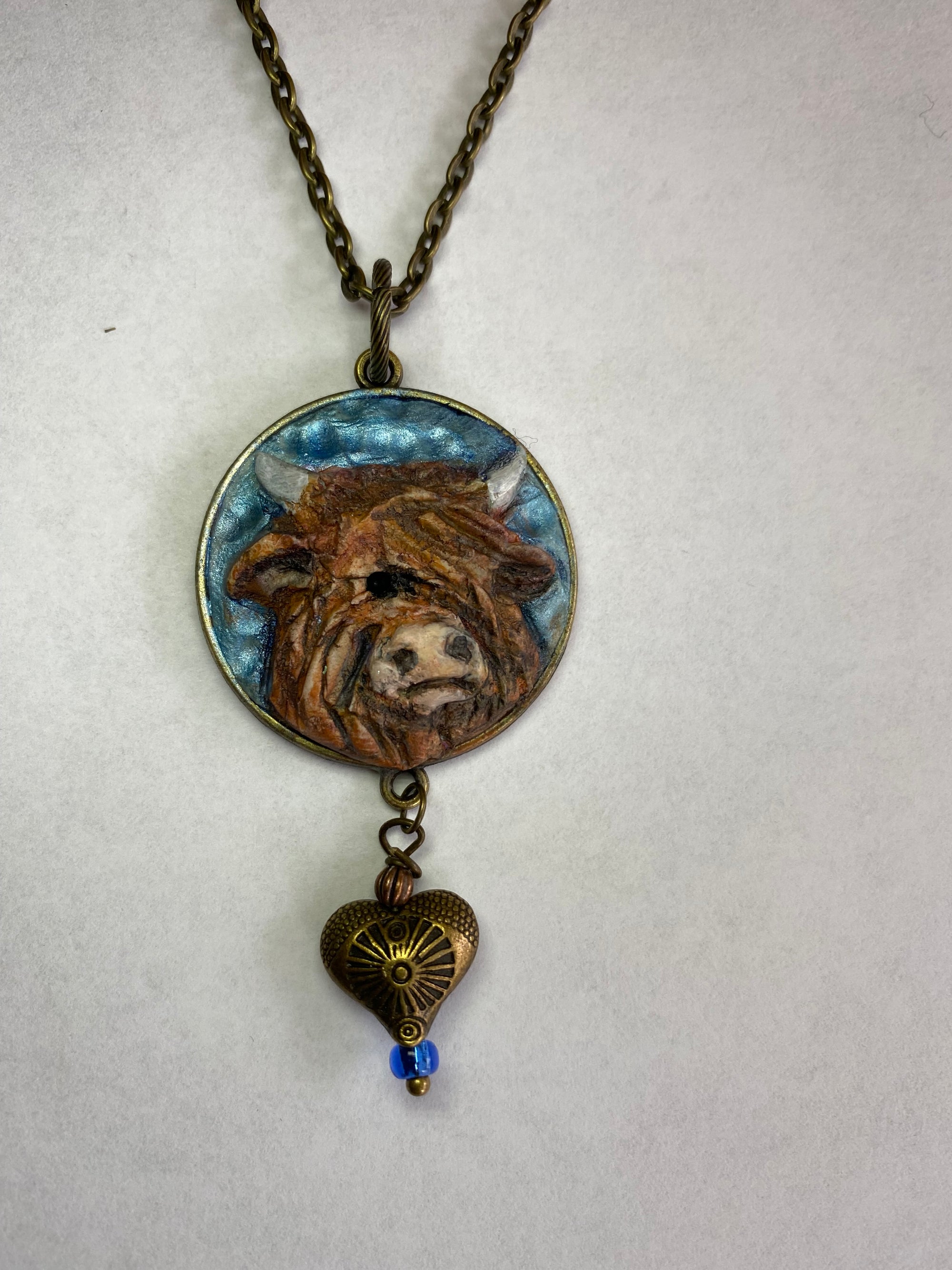 Necklace - Scottish Cow with Heart