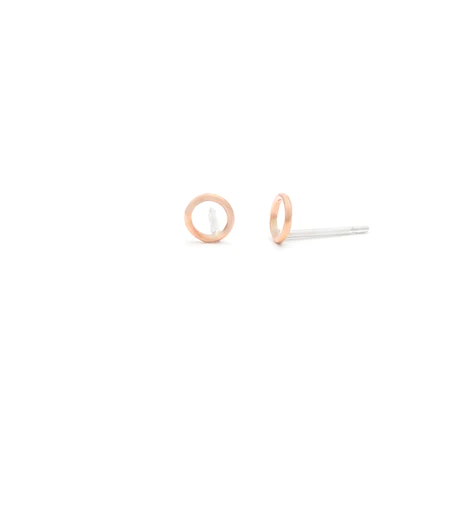 Tiny Rose Gold Circle Studs