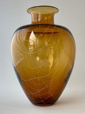Sketch Series Vase - Medium Amber/White