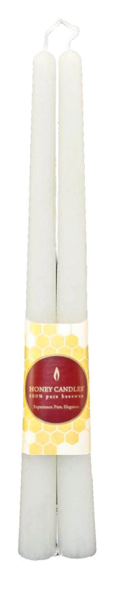 Pair of Beeswax 12" Taper Candles -  Pearl