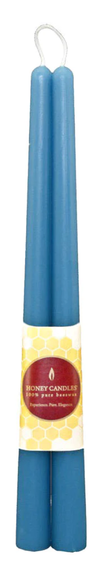 Pair of Beeswax 12" Taper Candles -  Glacier Teal