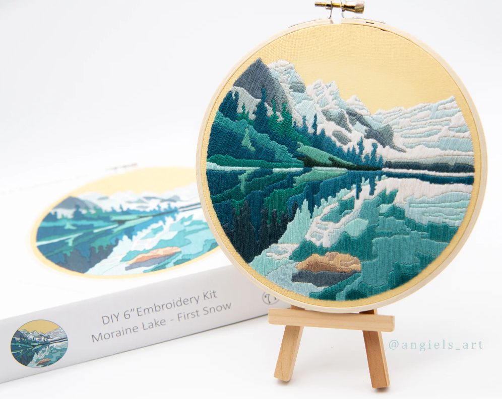 Moraine Lake First Snow DIY Embroidery Kit