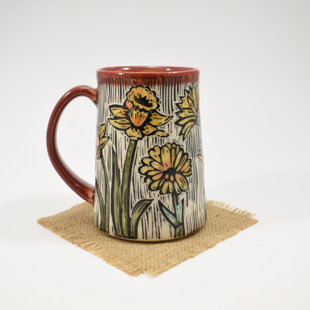 Mug - Sprig Flowers, Red