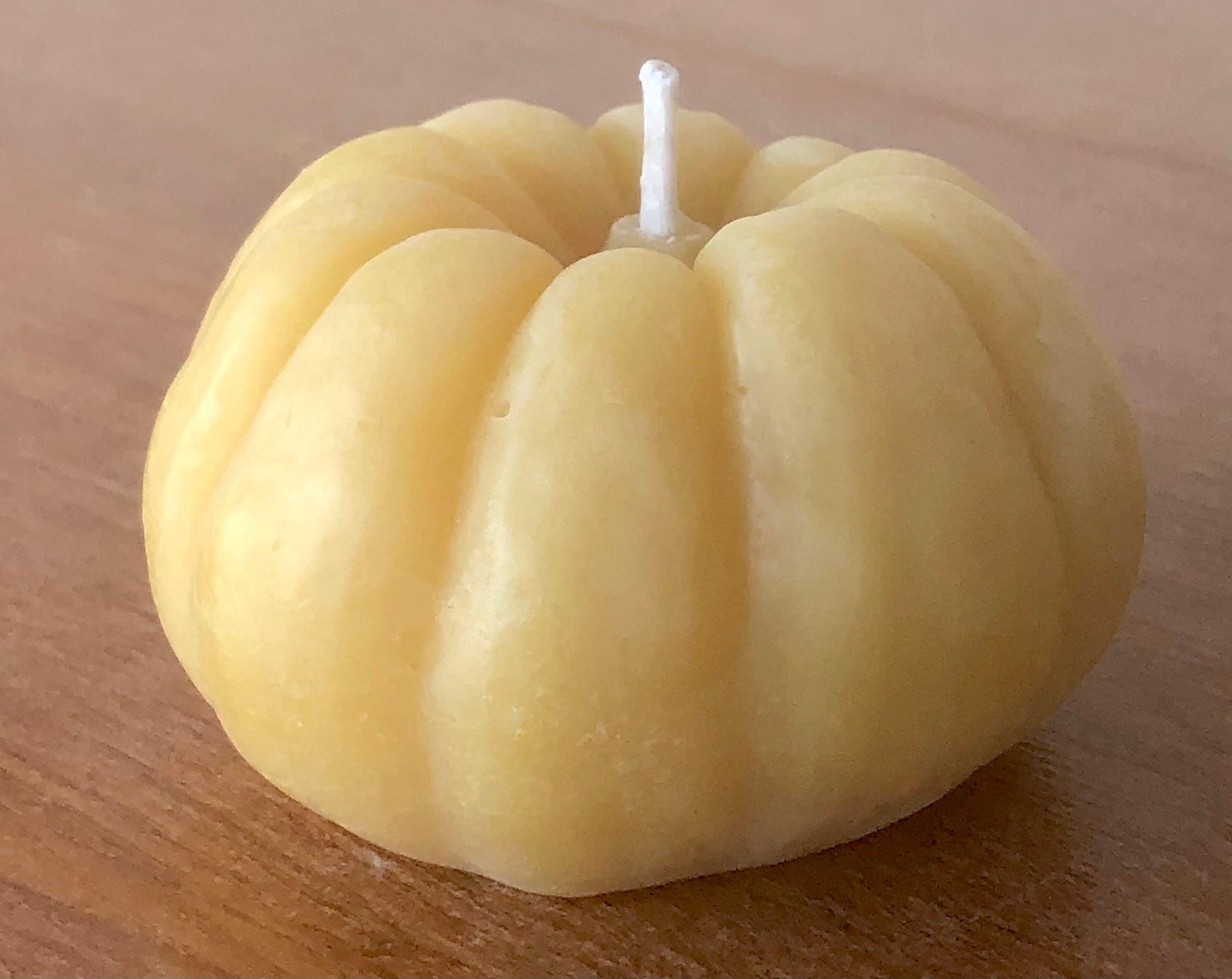 Large Natural Beeswax Pumpkin Candle