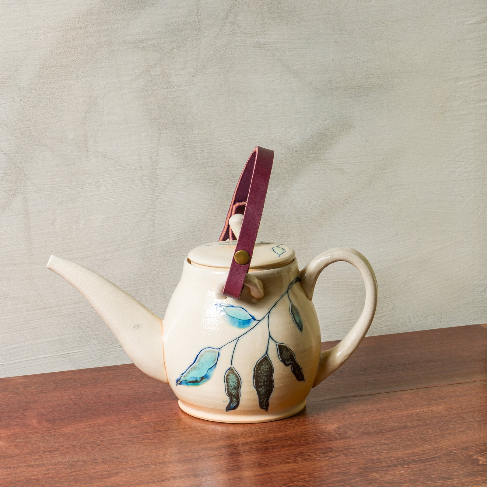 Teapot with Leather Handle