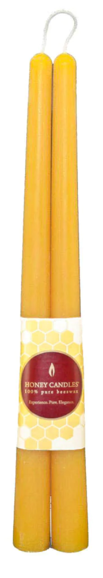 Pair of  Beeswax 12" Taper Candles - Natural