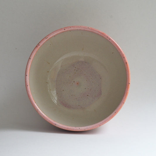 Bi-colour Dessert Bowl - Peach/Blossom