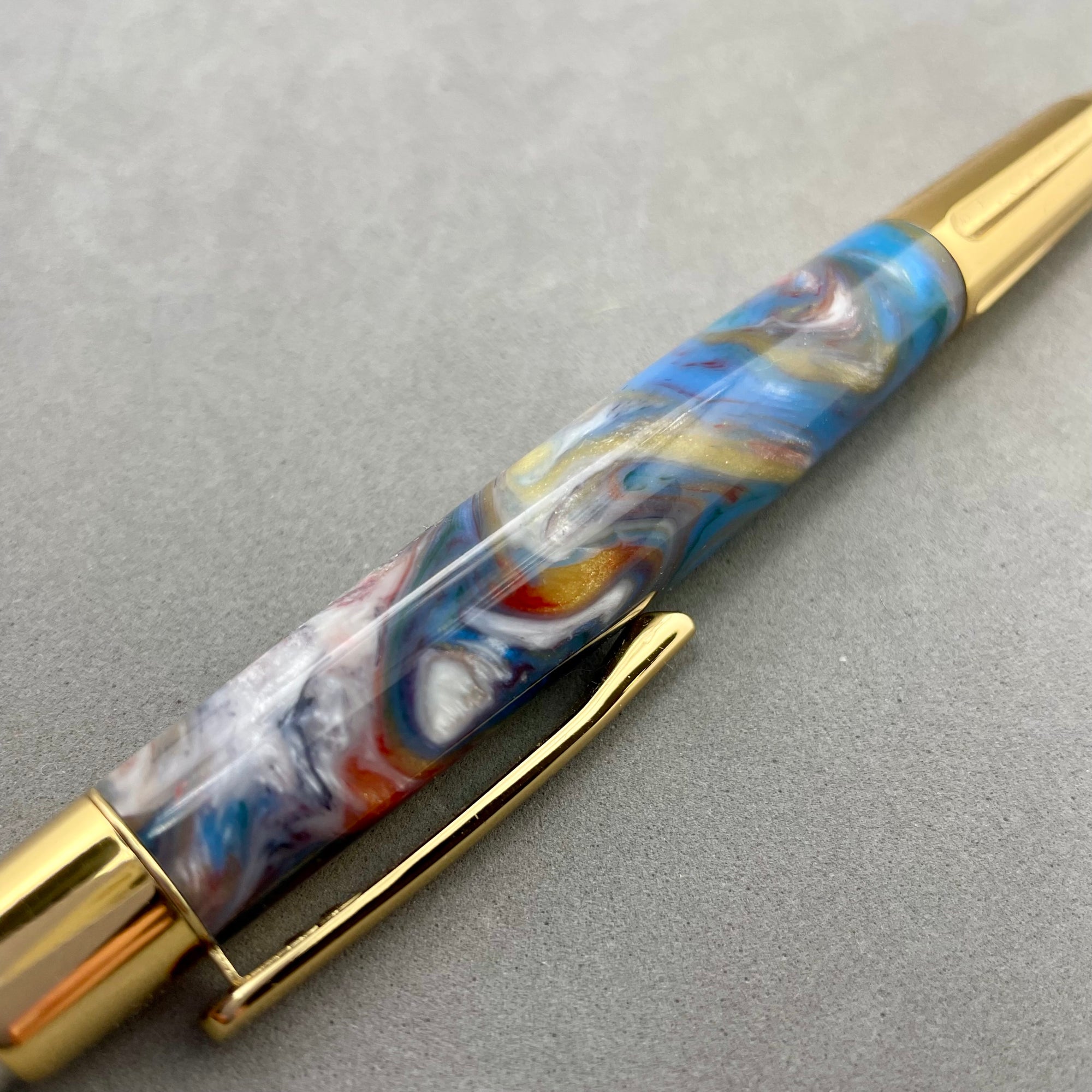 Luxor Marbled Blue Resin Pen