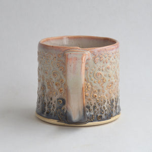 Small Chocolate Peach Floral Mug