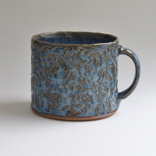 Small Denim Blue Vine Mug
