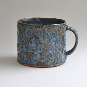 Small Denim Blue Vine Mug