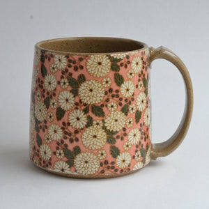 Rustic Medium Mug - Chrysanthemums