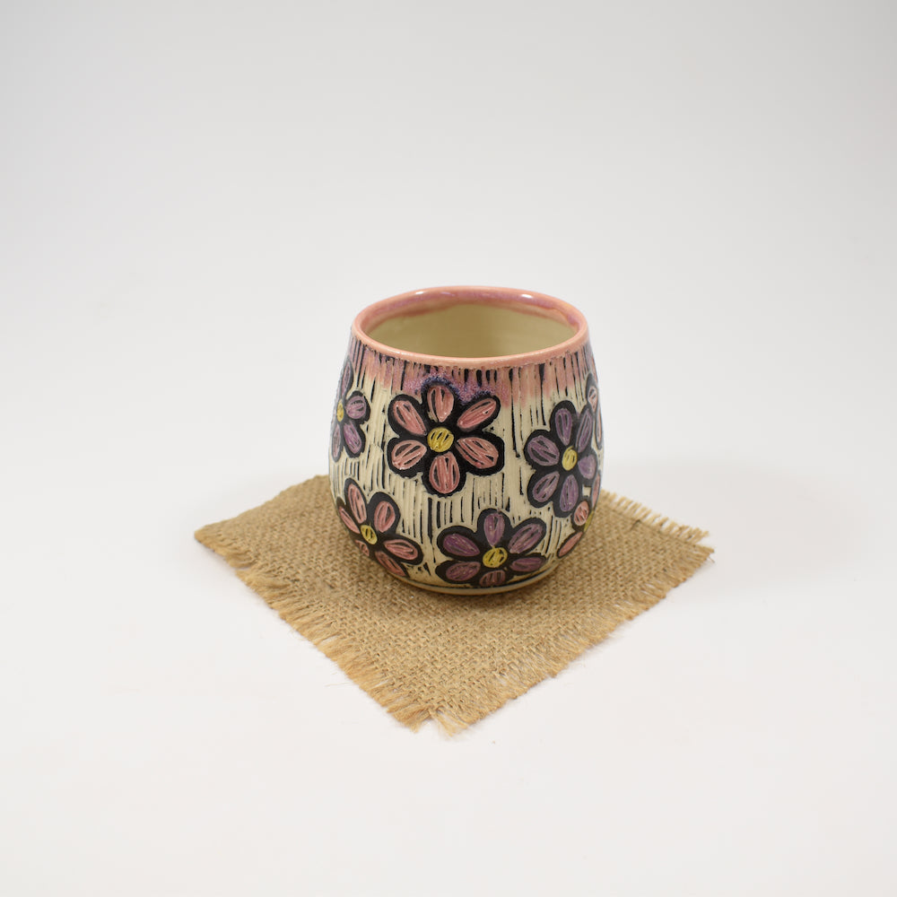 Tumbler, Short - Rainbow Daisy, Pink