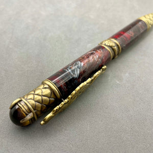 Dragon Twist Pen - Dark Red Resin