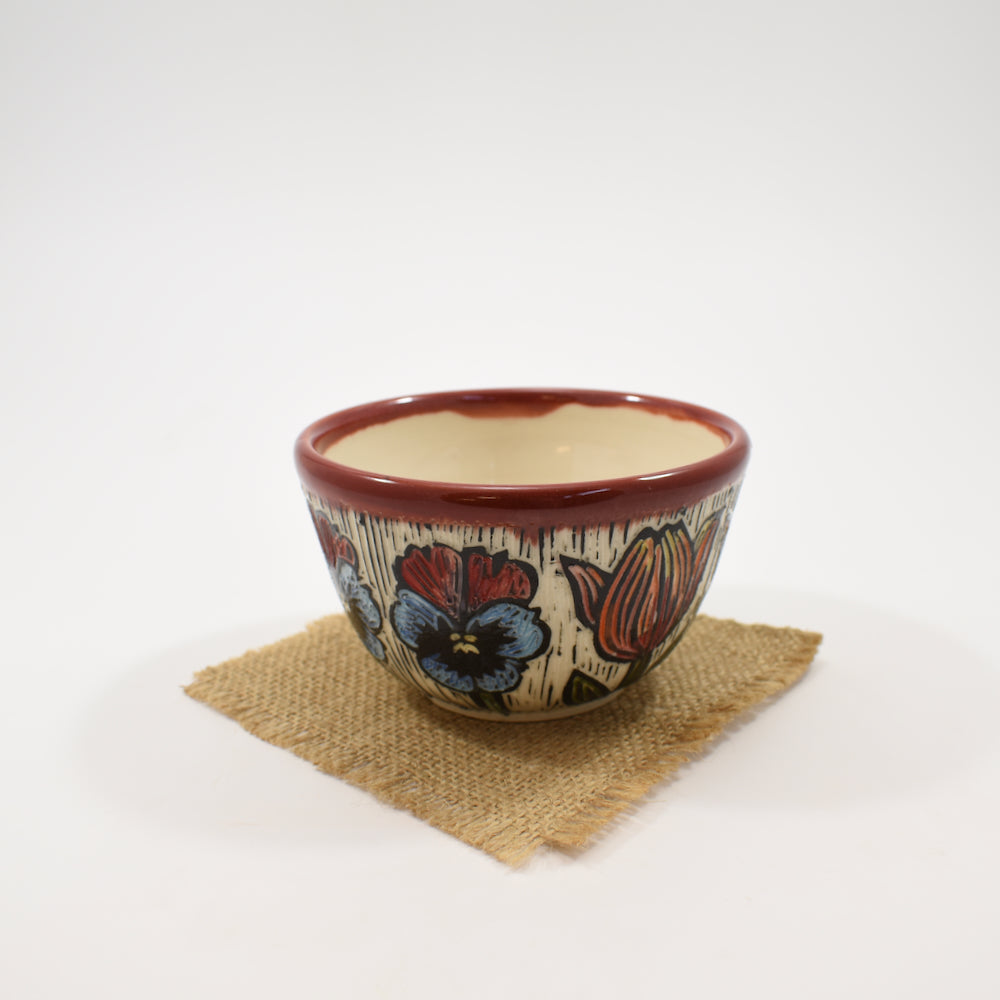 Bowl, Small - Pansy, Red