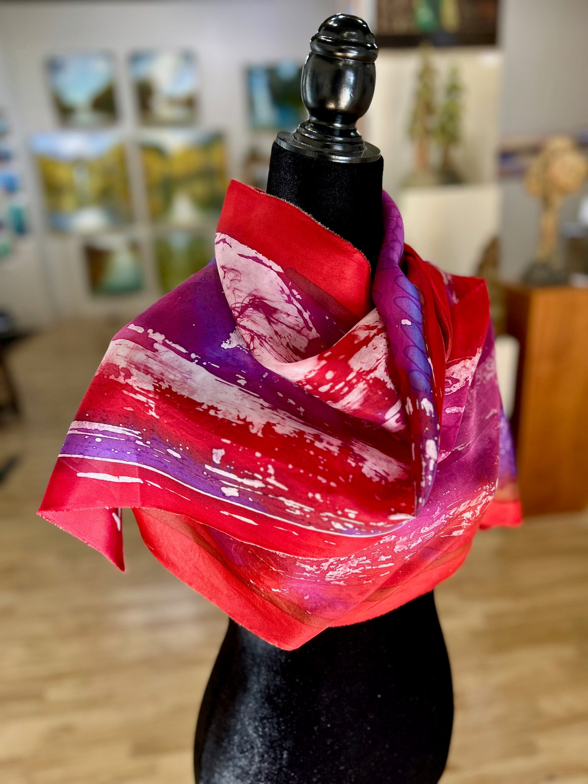 Batik Scarf - Red & Fuschia