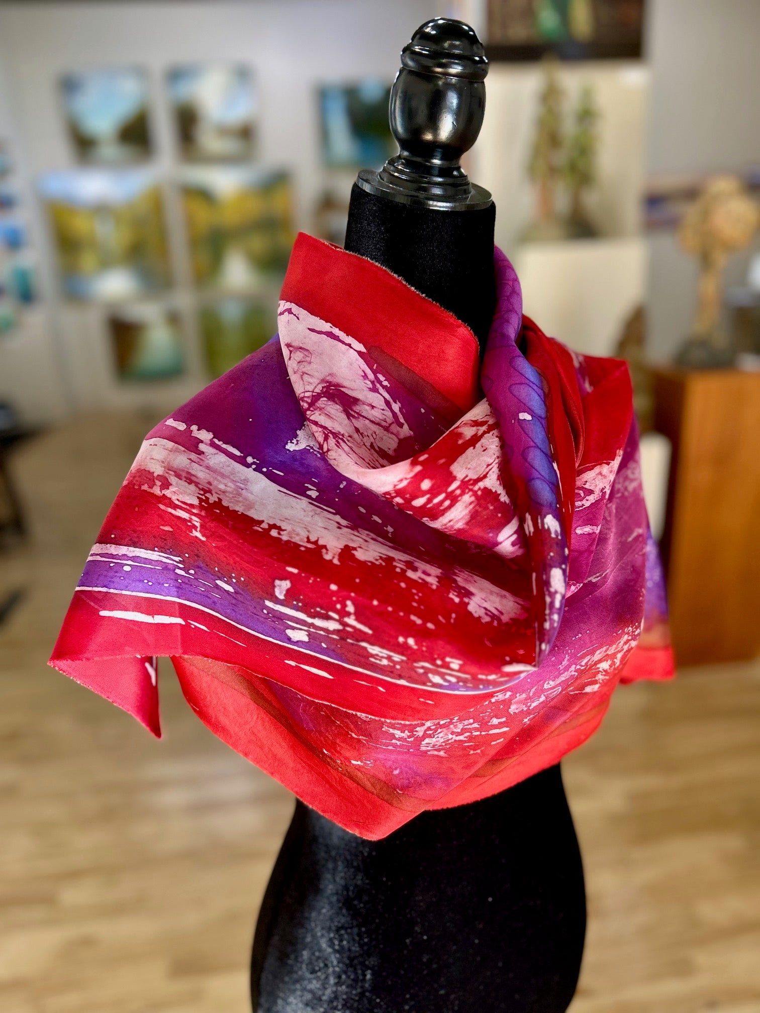 Batik Scarf - Red & Fuschia