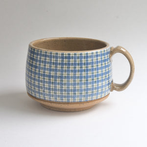 Rustic Round Mug - Plaid