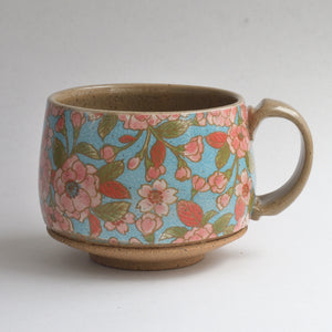 Rustic Round Mug - Blue Jasmine