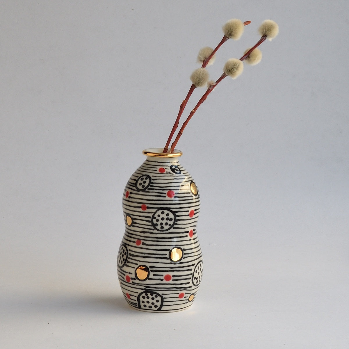 Dots and Stripes Bud Vase
