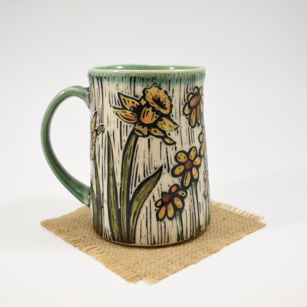 Mug - Daffodil/Daisy , Green