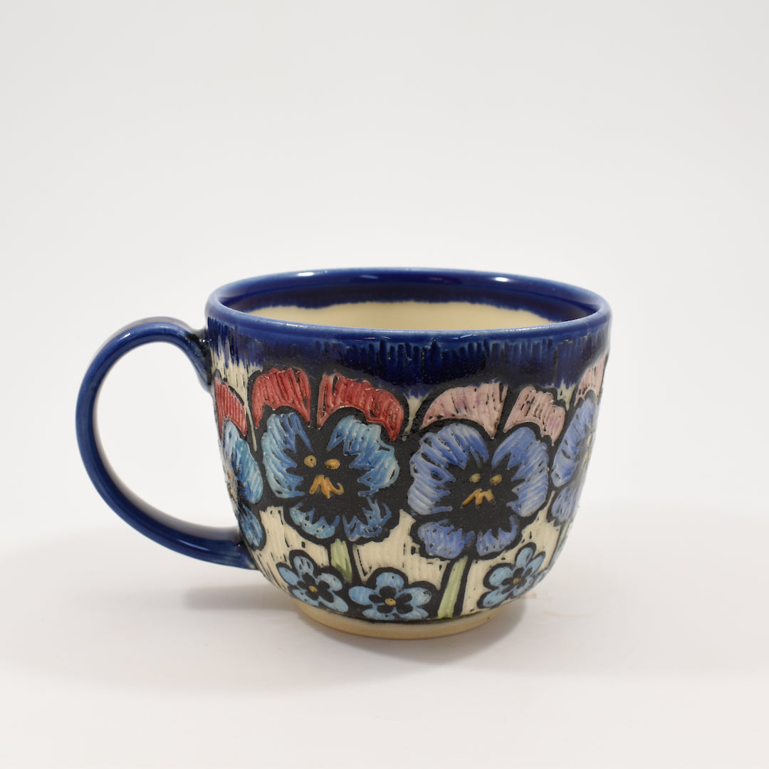 Teacup - Pansy, Cobalt