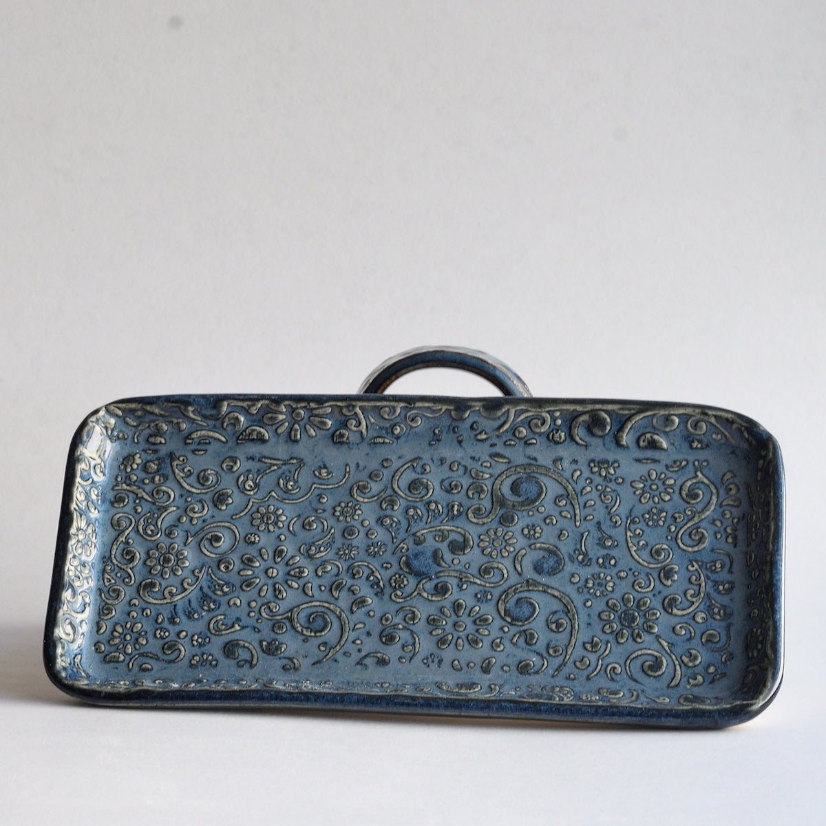 Denim Floral Butter Dish