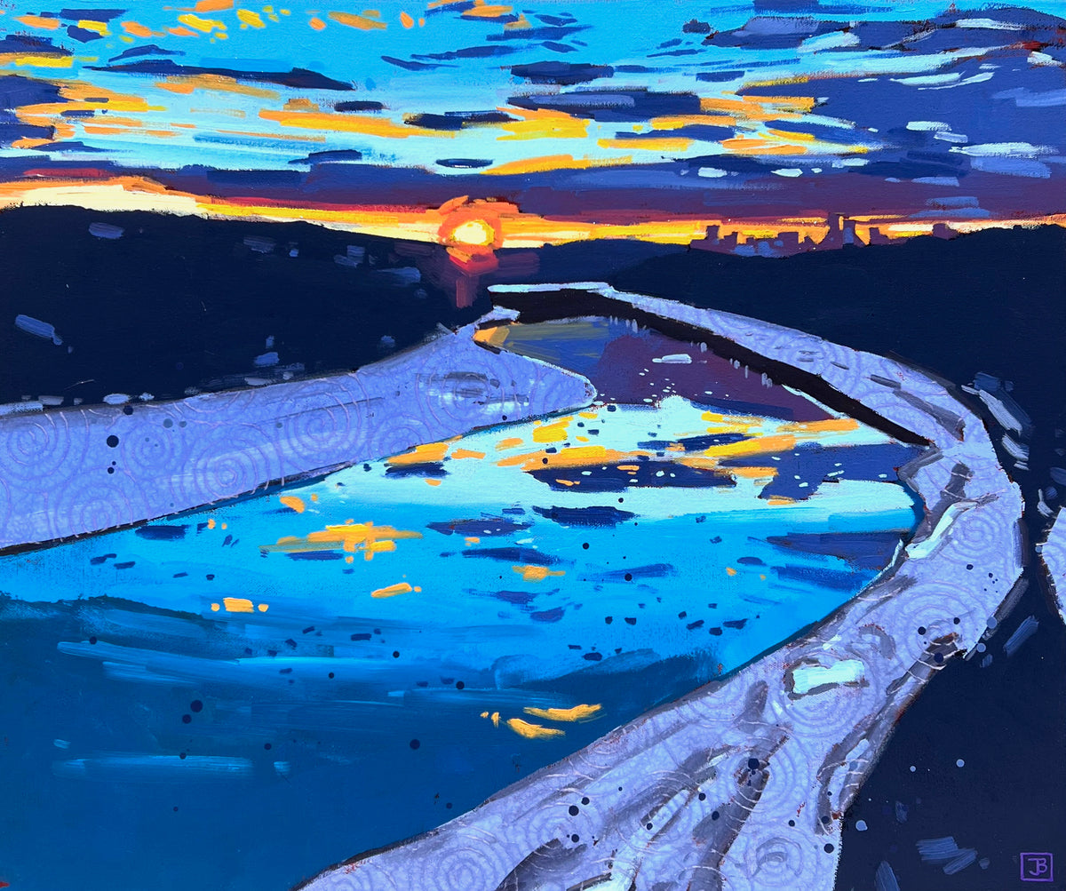 sunset on the north saskatchewan river