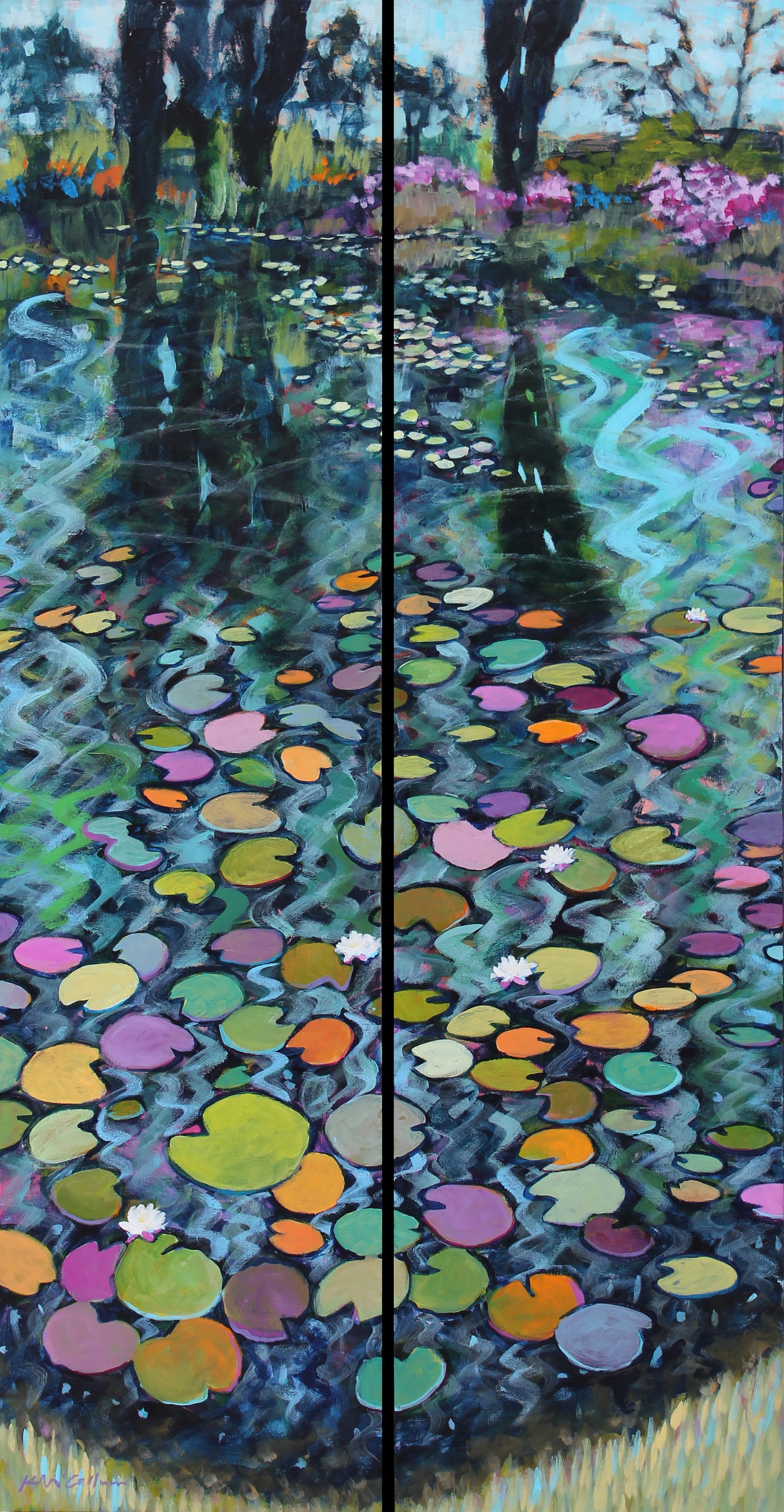 Water Garden Reflections, Giverny (Diptych)