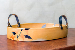 Serving Platter with Leather Handles
