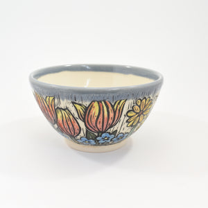 Cereal Bowl - Spring flowers, light blue