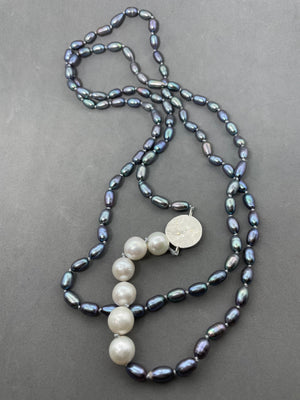 Necklace- Pearls, Fine Silver Piece