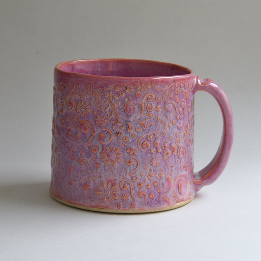 Medium Pink Floral Mug