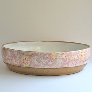 Rustic Pink Butterfly Serving/Salad Bowl