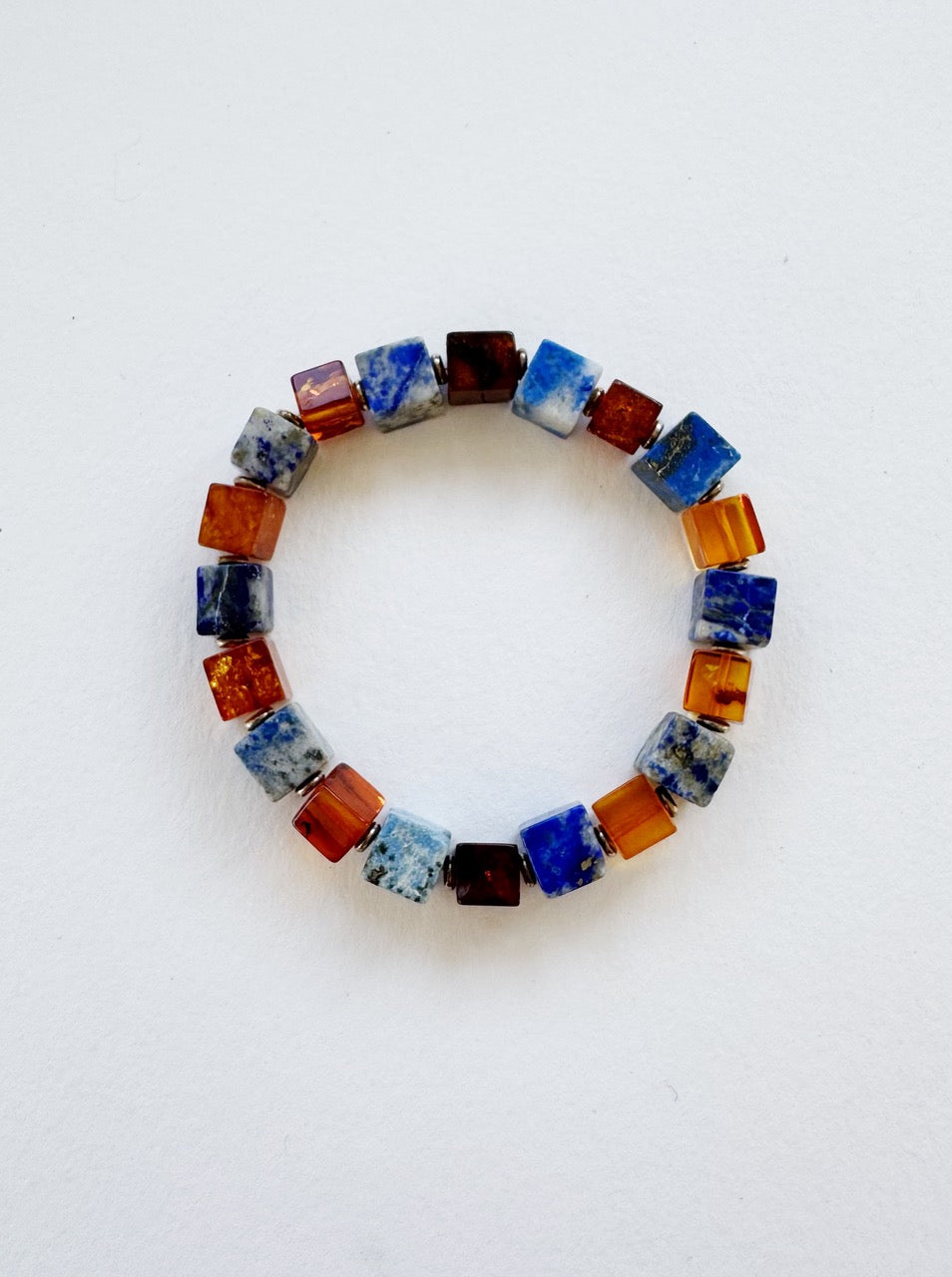 Lapis Lazuli & Amber Bracelet